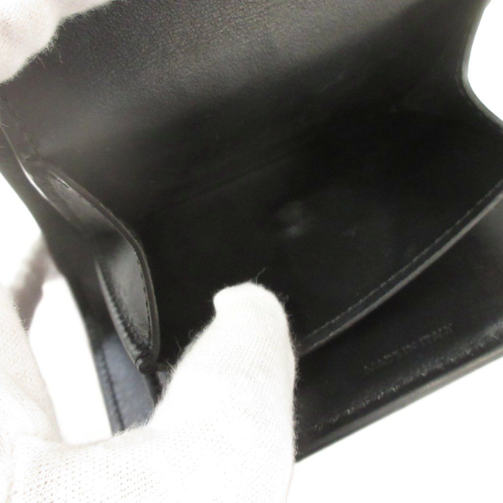 Celine Small Flap Wallet Triomphe Shiny Calfskin Trifold Black — view 6
