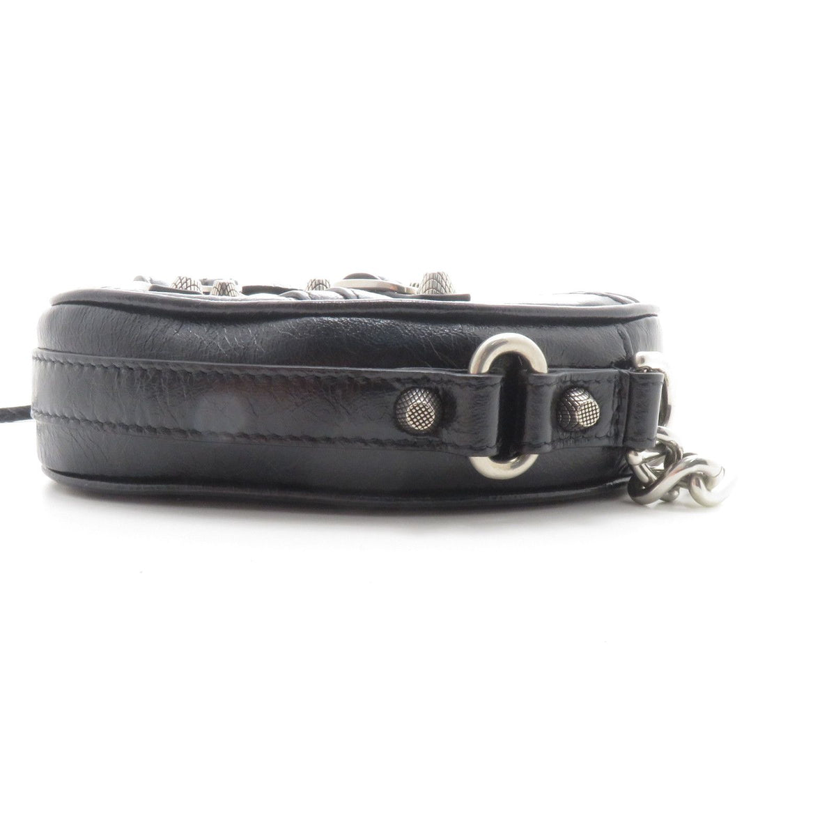Balenciaga Le Cagole Heart Mini Chain Shoulder Bag Black Leather — view 7