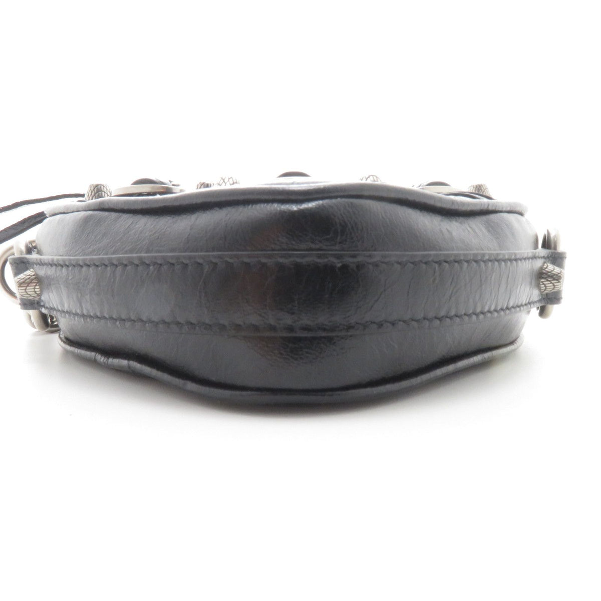 Balenciaga Le Cagole Heart Mini Chain Shoulder Bag Black Leather — view 5