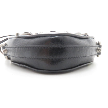 Balenciaga Le Cagole Heart Mini Chain Shoulder Bag Black Leather — view 5
