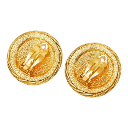 Chanel CC Logo Vintage Earrings 93P Gold Plated — view 3