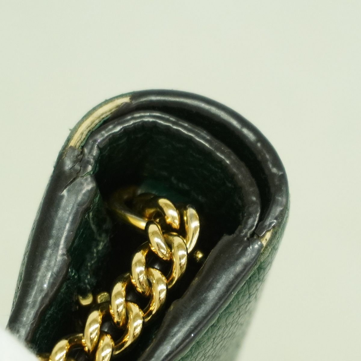 Gucci Wallet Zumi Leather Green Gold Silver — view 5