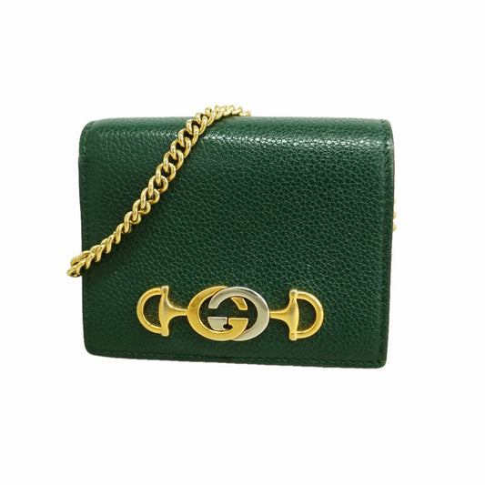 Gucci Wallet Zumi Leather Green Gold Silver