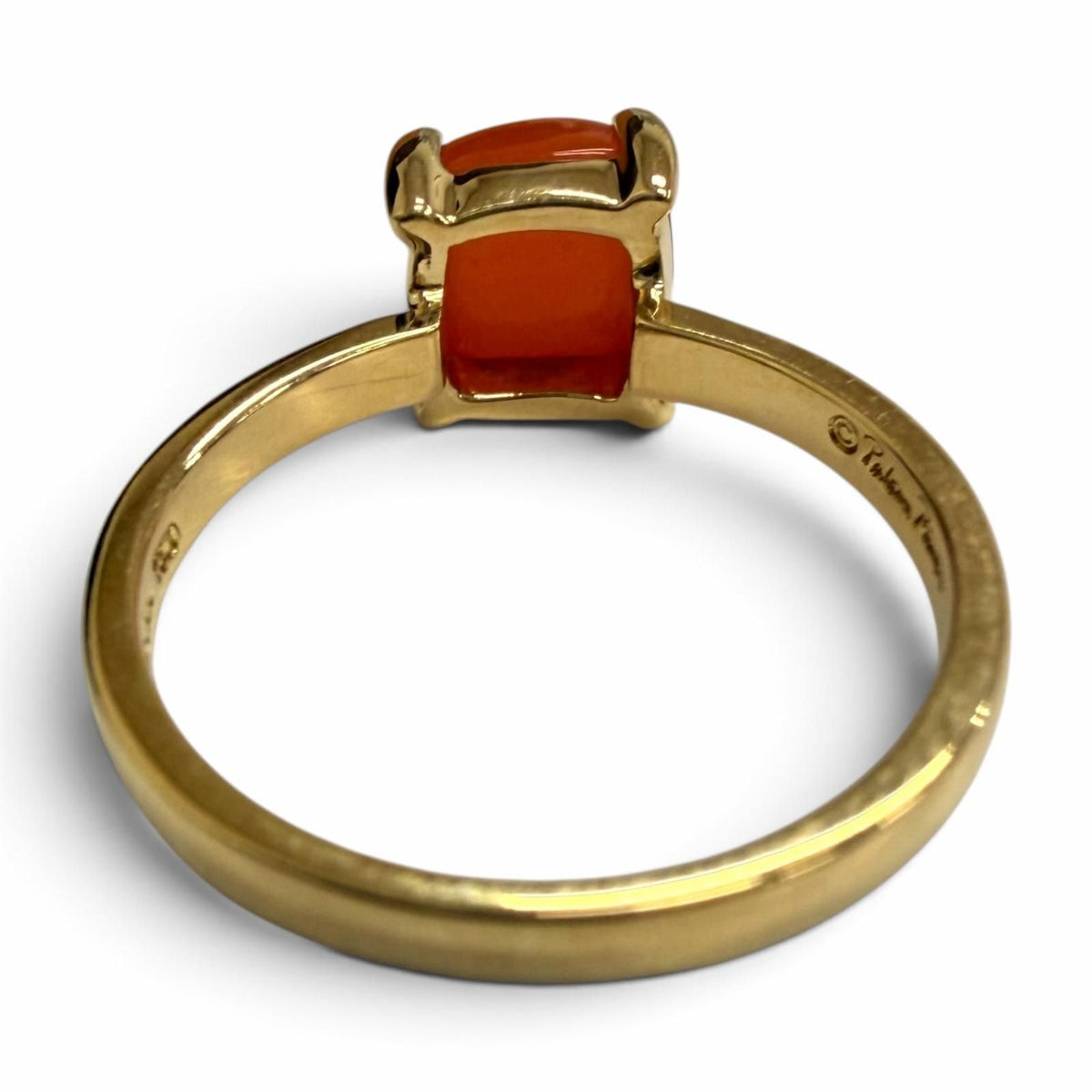 Tiffany & Co 750 Chalcedony Sugar Stack Ring Yellow Gold JP — view 3