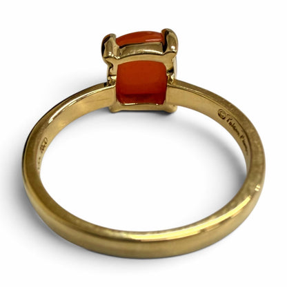 Tiffany & Co 750 Chalcedony Sugar Stack Ring Yellow Gold JP — view 3