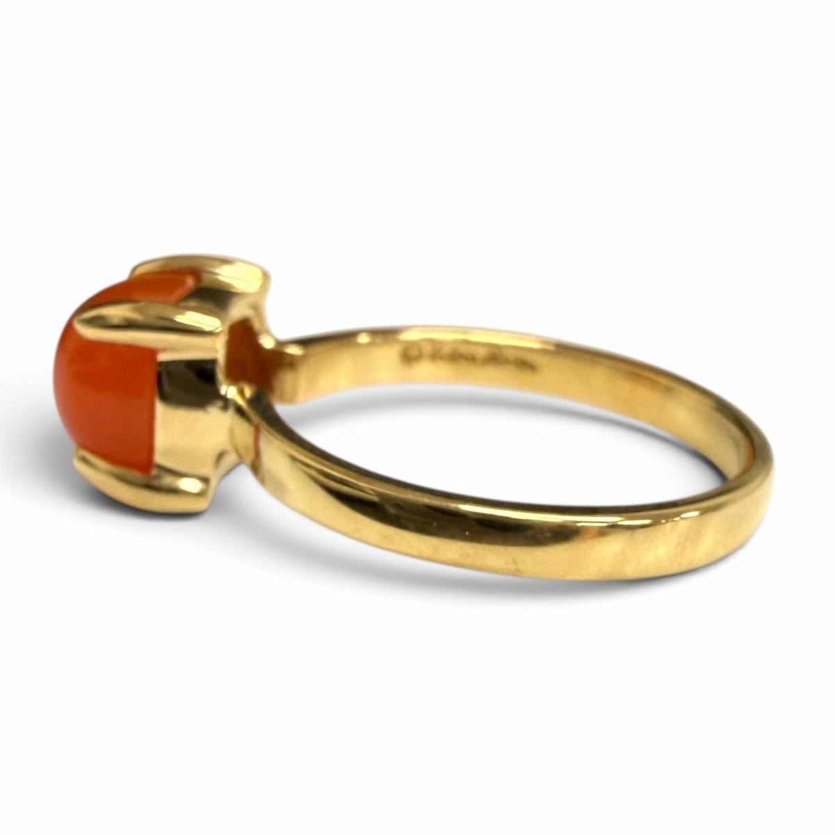 Tiffany & Co 750 Chalcedony Sugar Stack Ring Yellow Gold JP — view 2