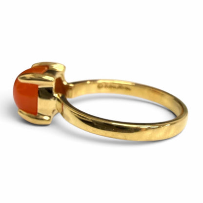 Tiffany & Co 750 Chalcedony Sugar Stack Ring Yellow Gold JP — view 2