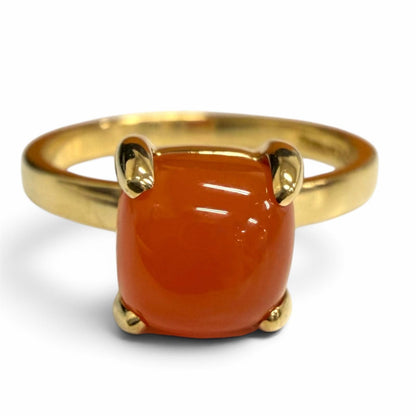 Tiffany & Co 750 Chalcedony Sugar Stack Ring Yellow Gold JP — view 4