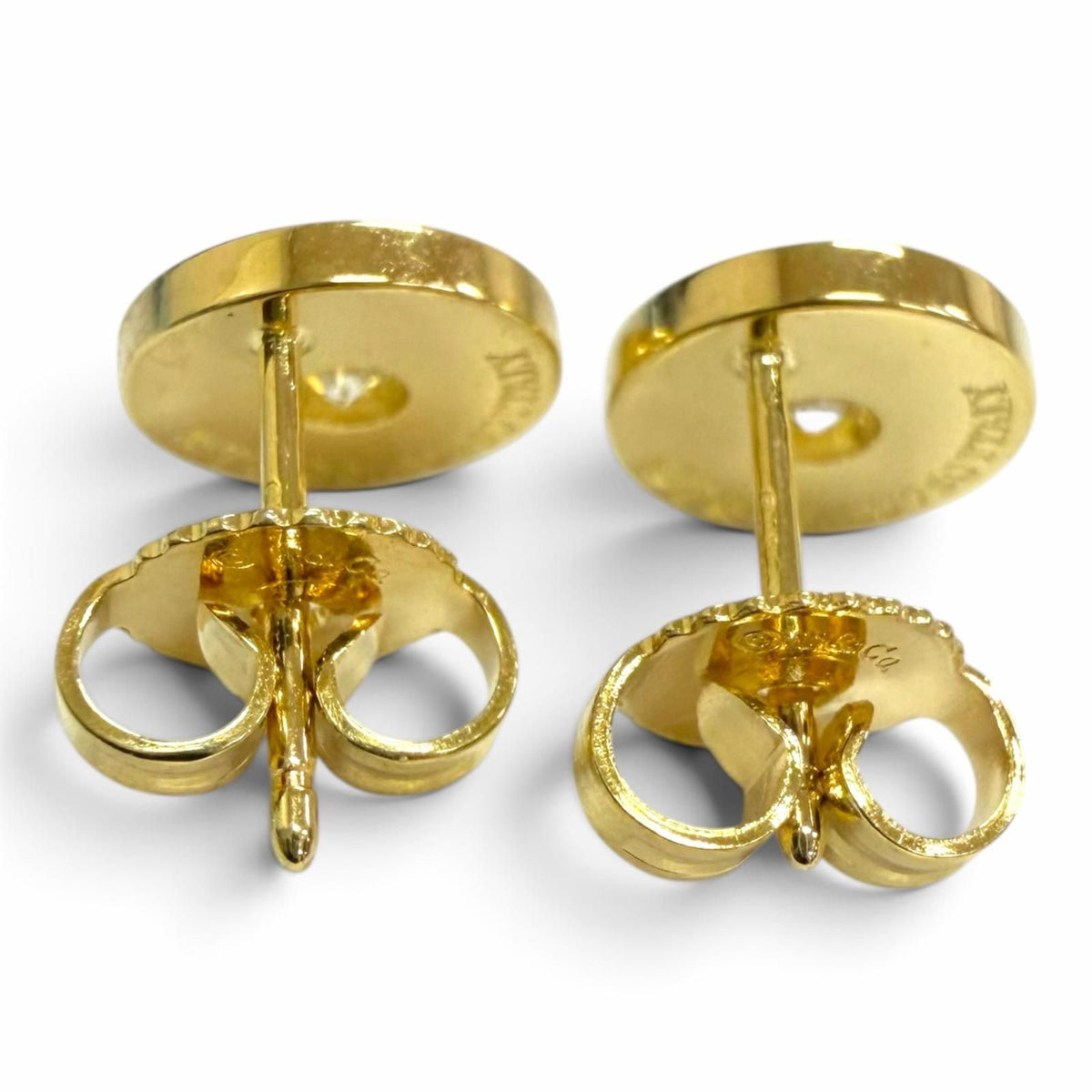 Tiffany & Co Diamond 1837 Circle Earrings Yellow Gold — view 4