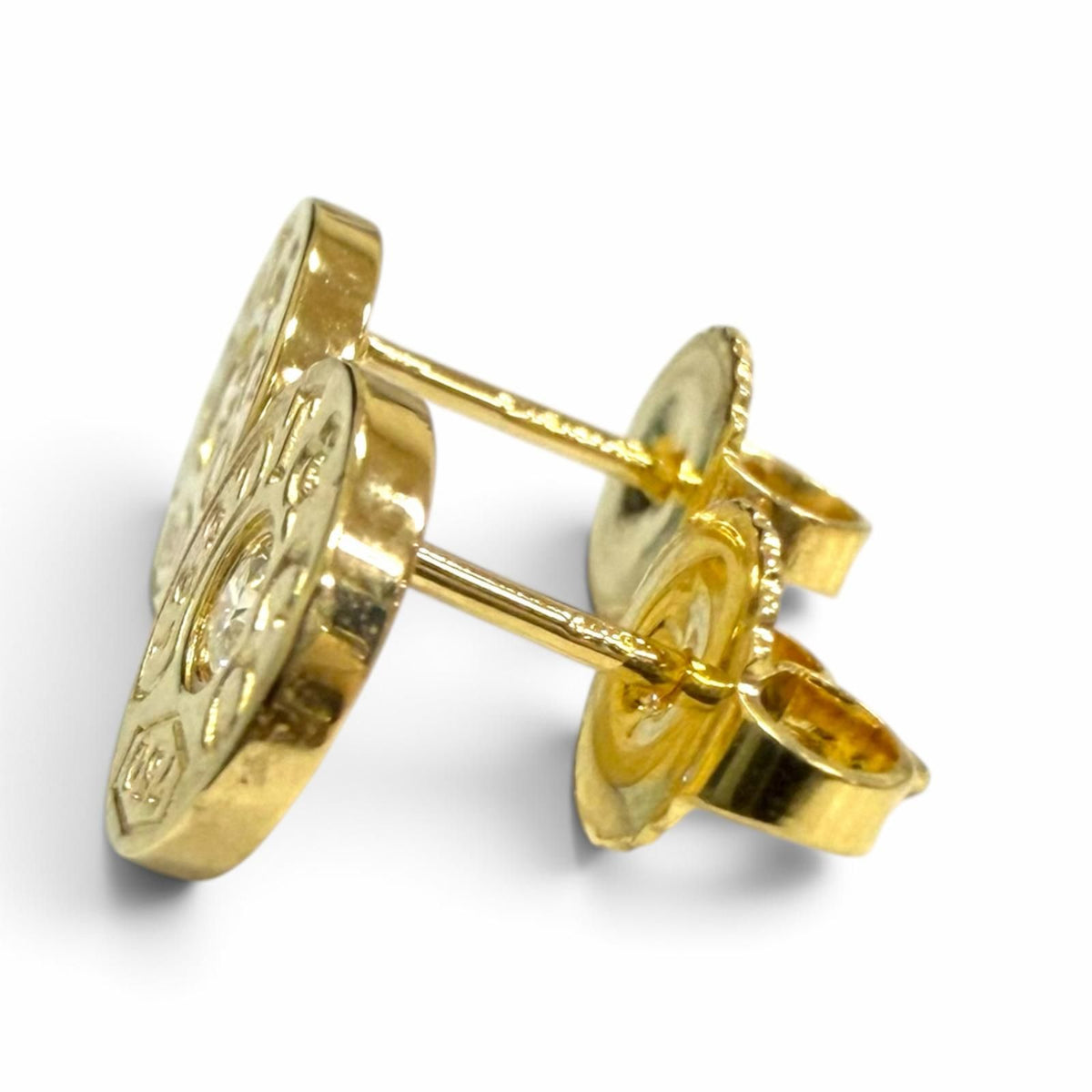 Tiffany & Co Diamond 1837 Circle Earrings Yellow Gold — view 3