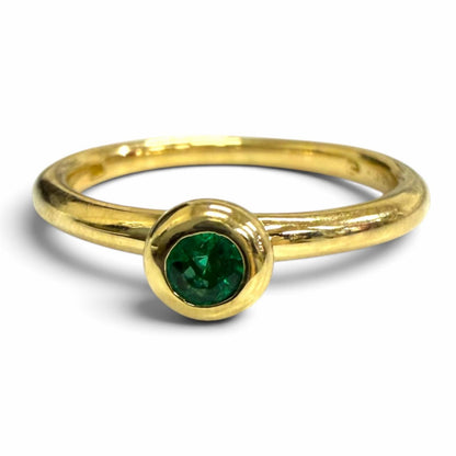 Tiffany & Co Vintage Bizzette 750 Emerald Ring Yellow Gold Green — view 2