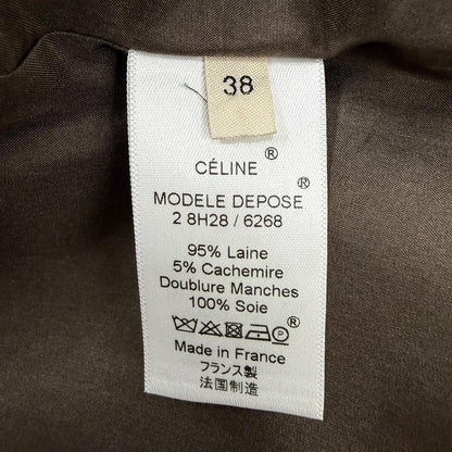 Celine Wool Cashmere Phoebe Philo Era Long Crombie Coat Brown 38 — view 8