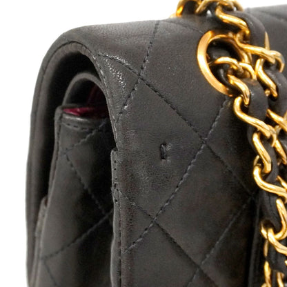 Chanel Shoulder Bag Quilted Lambskin Black Gold — view 7