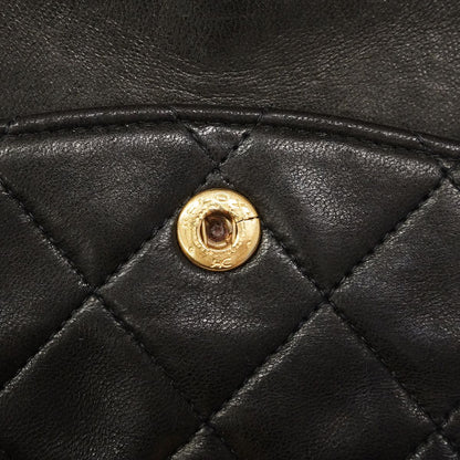 Chanel Shoulder Bag Quilted Lambskin Black Gold — view 8