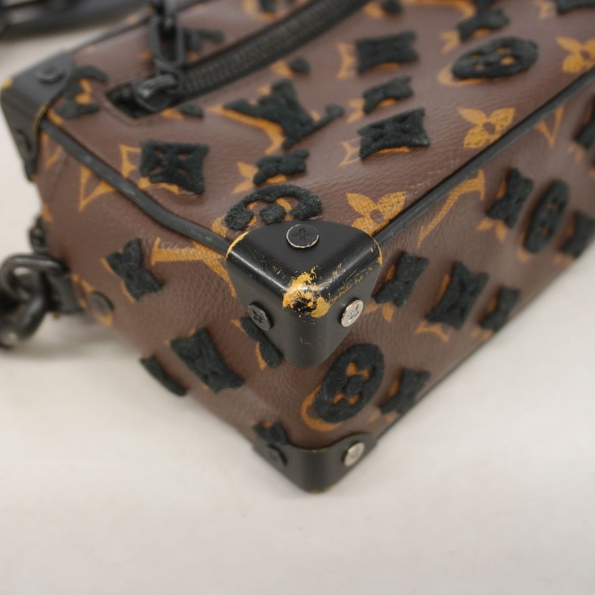 Louis Vuitton Shoulder Bag Monogram Tuffetage Mini Soft Trunk Brown Black — view 6