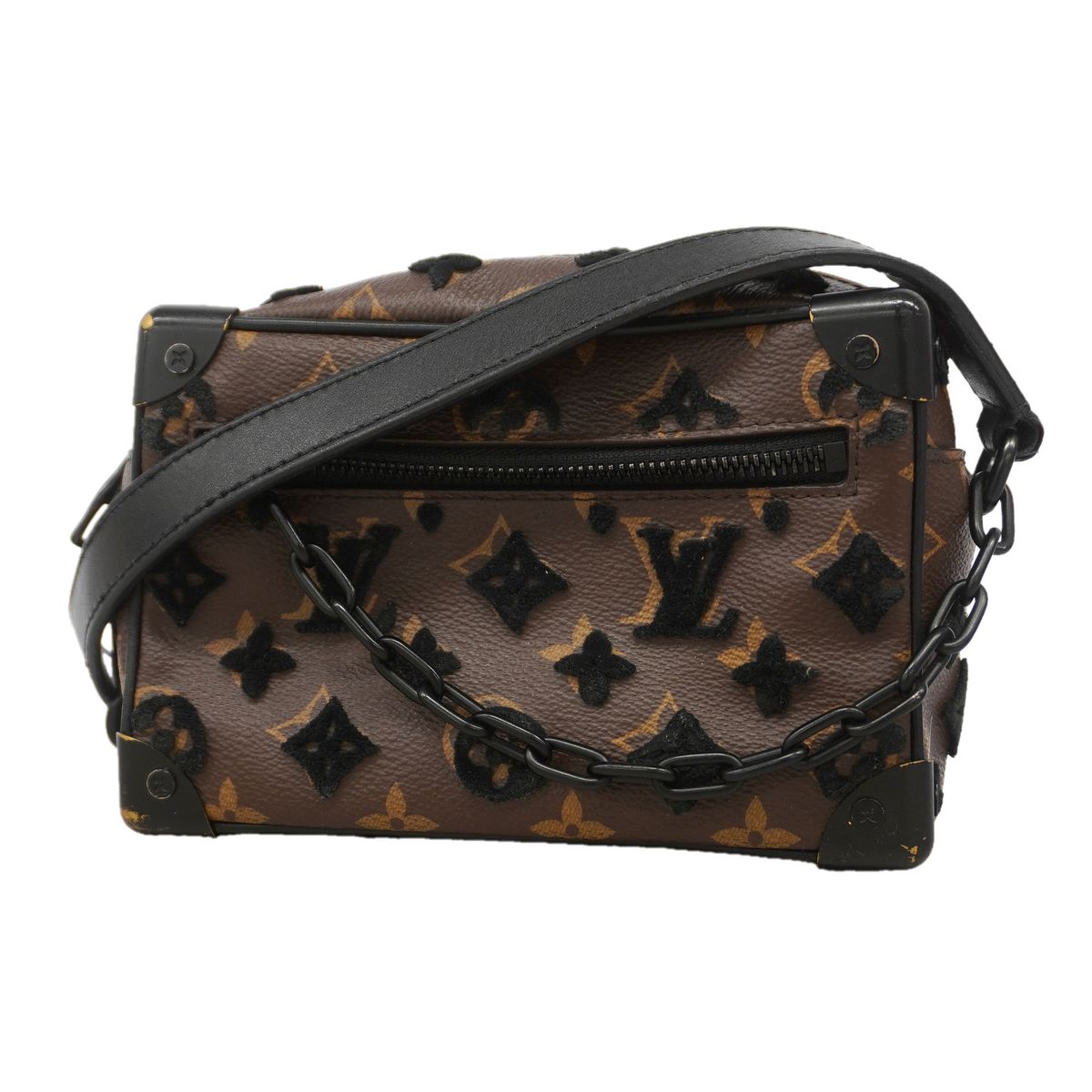 Louis Vuitton Shoulder Bag Monogram Tuffetage Mini Soft Trunk Brown Black