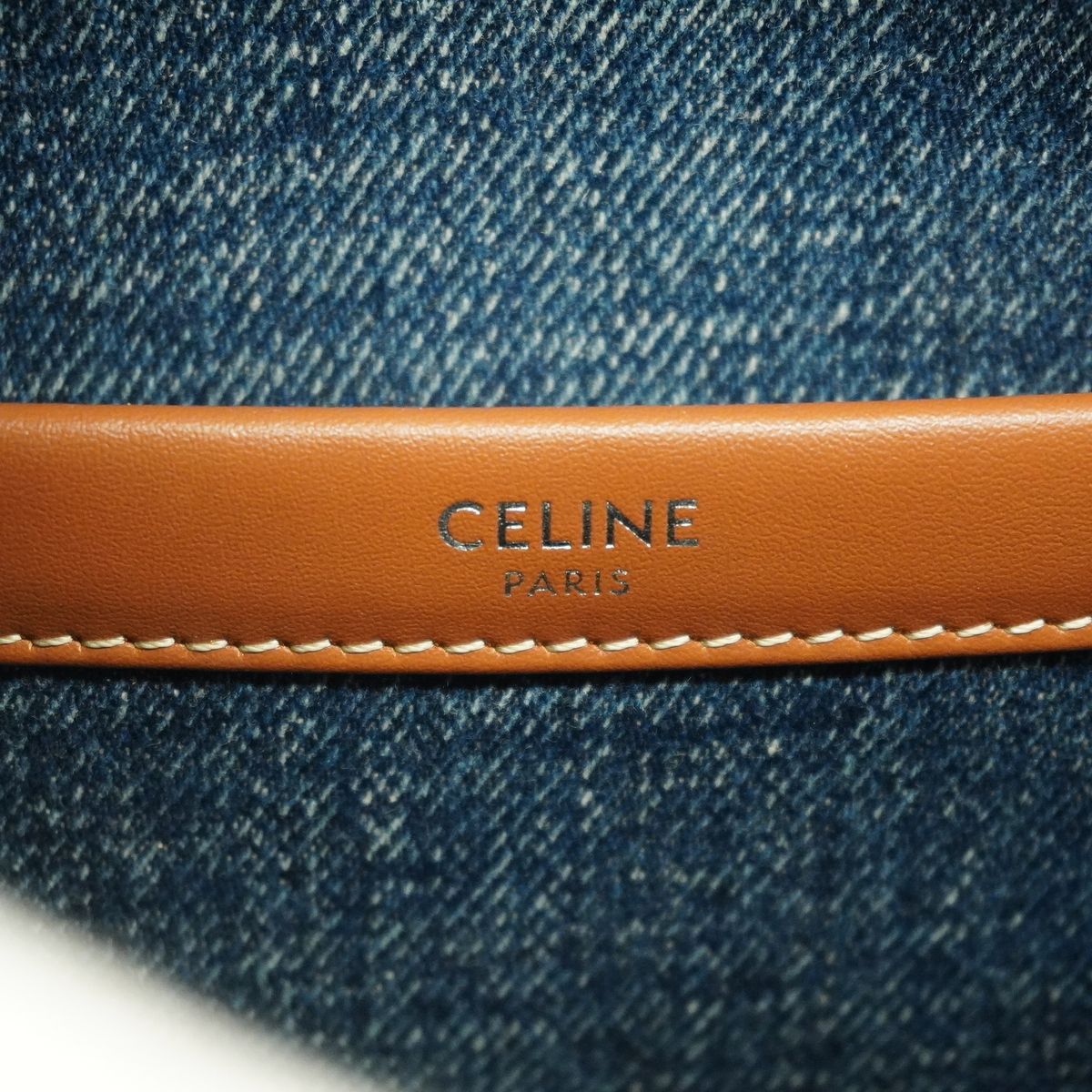 Celine Tote Bag Triomphe Denim Blue Silver 2-Way — view 5