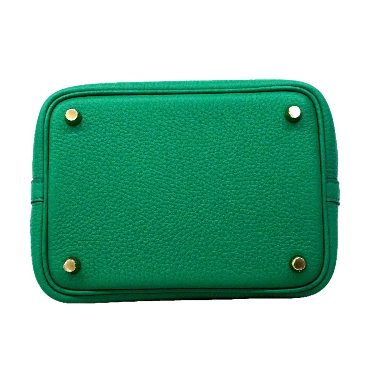 Hermes Handbag Picotin Lock PM Taurillon Clemence Vert Jade Gold — view 3