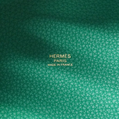Hermes Handbag Picotin Lock PM Taurillon Clemence Vert Jade Gold — view 5