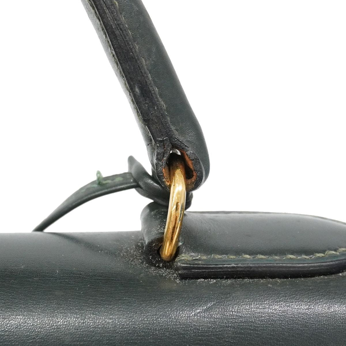 Hermes Handbag Kelly 28 Box Calf Green Gold — view 8