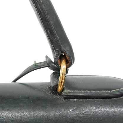 Hermes Handbag Kelly 28 Box Calf Green Gold — view 8