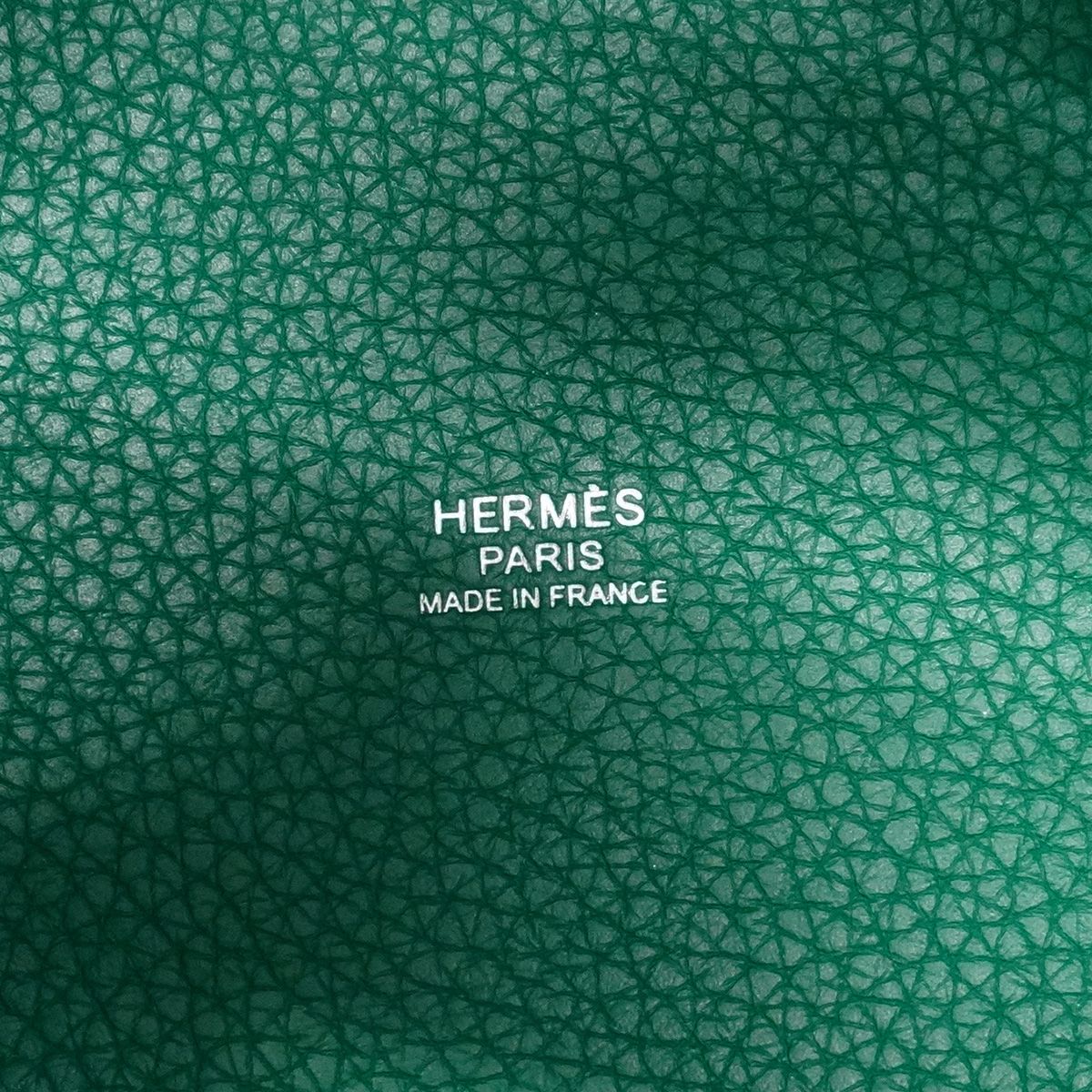 Hermes Handbag Picotin Lock PM Taurillon Clemence Vert Verdigo Silver — view 5