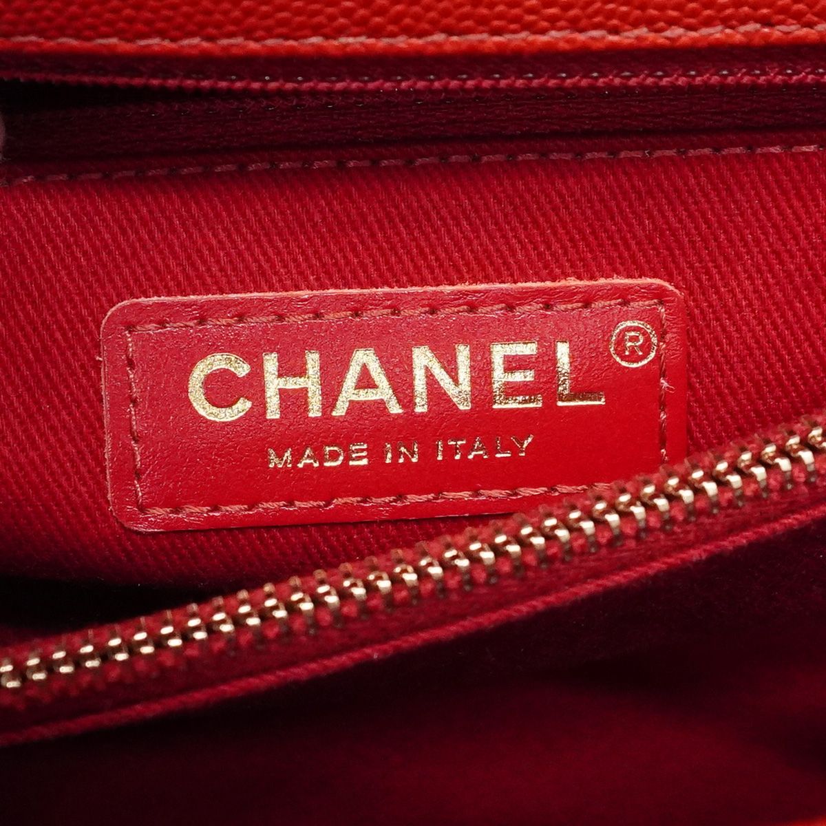 Chanel Handbag Coco Handle Caviar Leather Red Gold 2-Way Bag — view 5