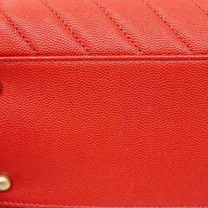 Chanel Handbag Coco Handle Caviar Leather Red Gold 2-Way Bag — view 8