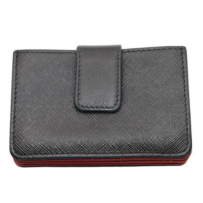 Prada Card Case Saffiano Black Red Accordion — view 2