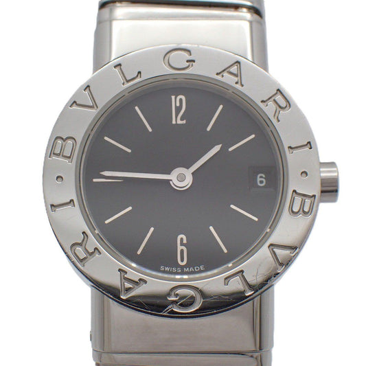 Bvlgari Blvgari Tubogas Quartz Watch Black Dial Ssstrap