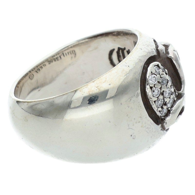 Chrome Heart in Band P Dmnd Pave Diamond Silver Ring — view 5