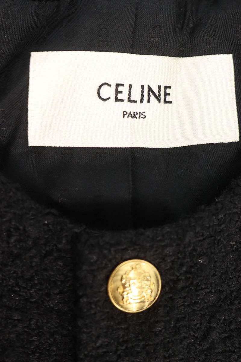 Celine Collarless Tweed Jacket 36 — view 3