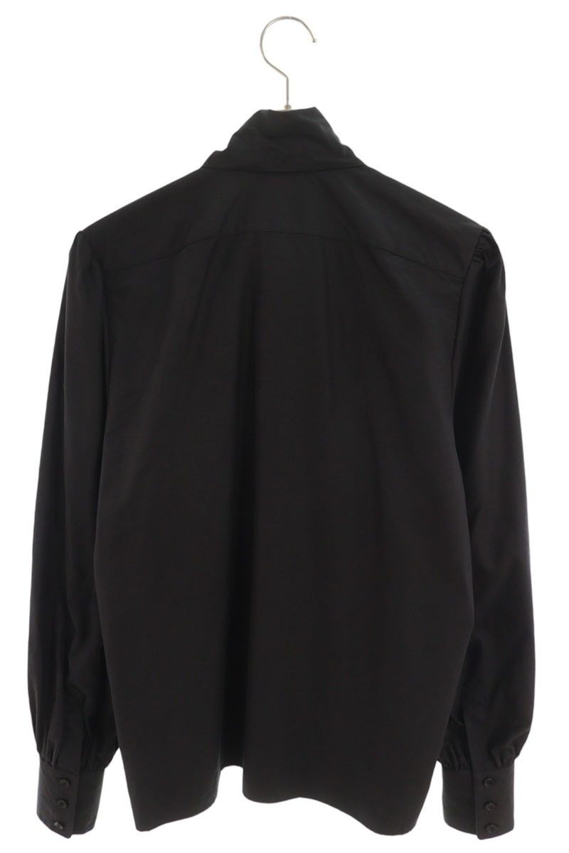 Saint Laurent Paris Lavallienne Neck Cotton Poplin Long Sleeve Shirt 37 — view 2