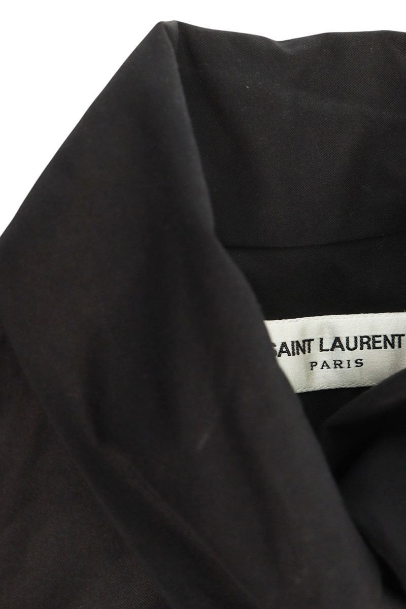 Saint Laurent Paris Lavallienne Neck Cotton Poplin Long Sleeve Shirt 37 — view 3