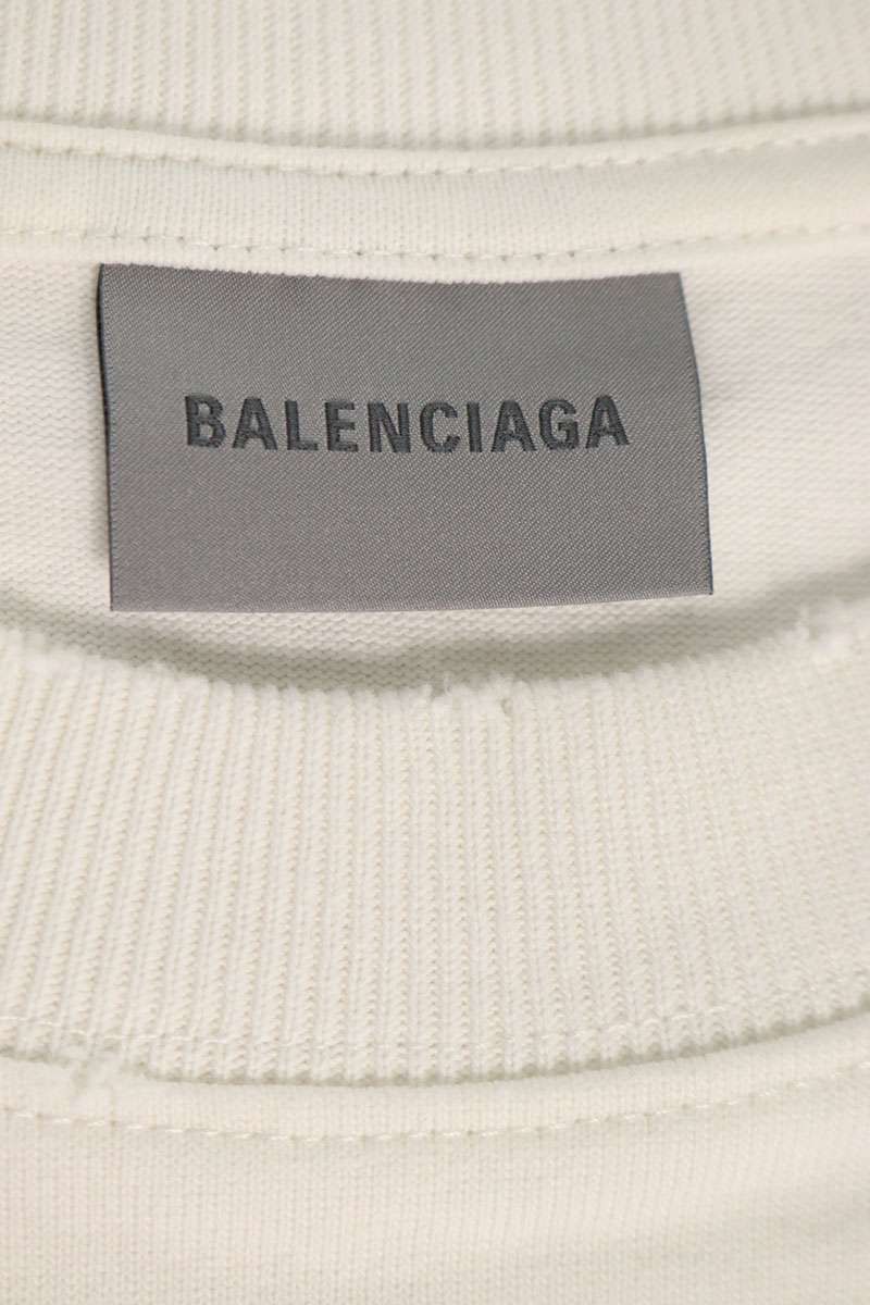 Balenciaga Distressed Logo Print Cropped T-Shirt XS — view 3