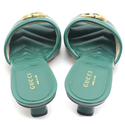 Gucci GG Marmont Sandals Leather Green — view 5