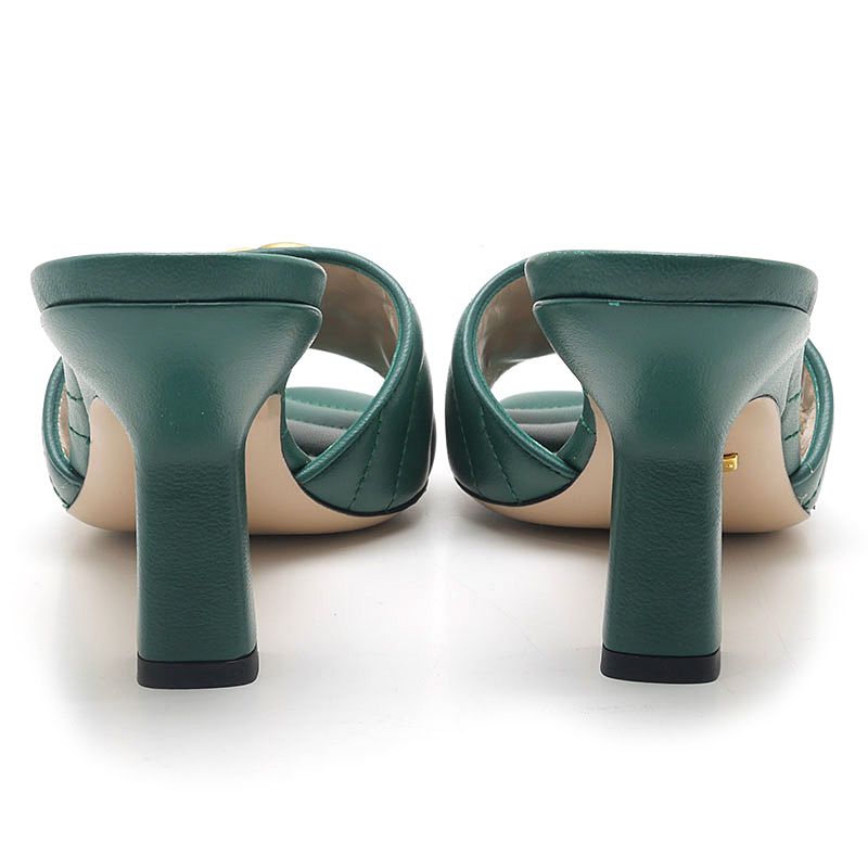 Gucci GG Marmont Sandals Leather Green — view 3