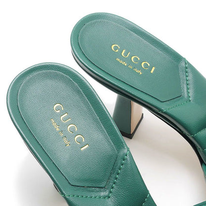 Gucci GG Marmont Sandals Leather Green — view 6