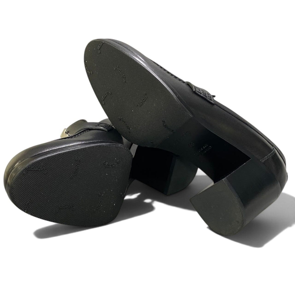 Hermes I8 Moccasins Dauphin Heels Loafers H Black Leather — view 6