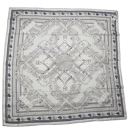 Hermes Carre 140 Mors a Jouets Bandana White Shawl Cashmere Silk Scarf — view 2