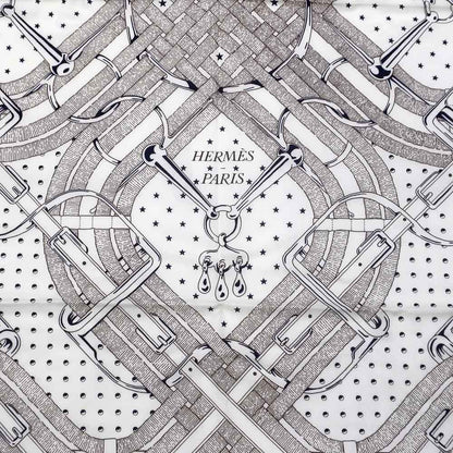 Hermes Carre 140 Mors a Jouets Bandana White Shawl Cashmere Silk Scarf — view 7