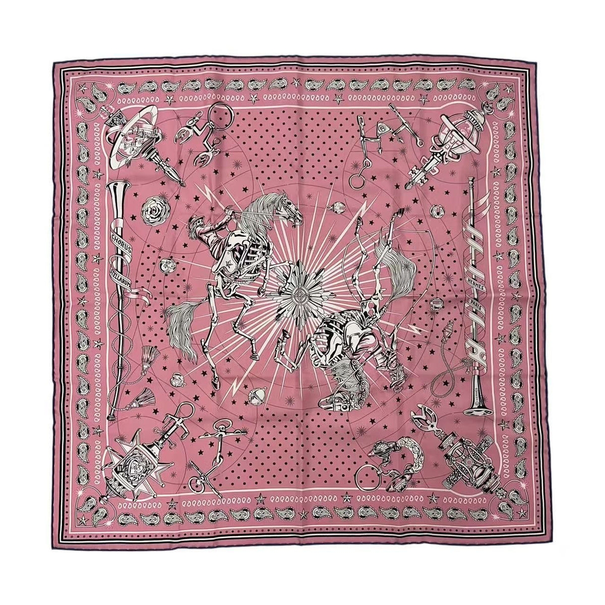 Hermes Scarf Silk Rust Stellarum Pink — view 2