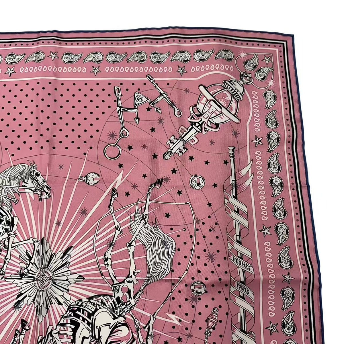 Hermes Scarf Silk Rust Stellarum Pink — view 4