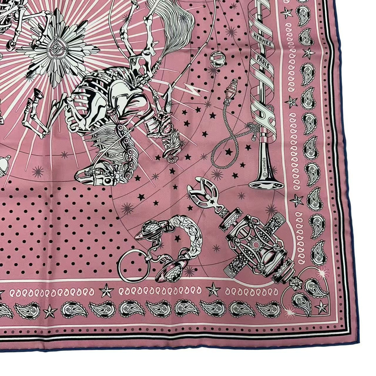 Hermes Scarf Silk Rust Stellarum Pink — view 6