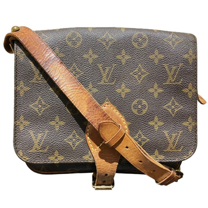 Louis Vuitton Cartouchiere MM Monogram Shoulder Bag Canvas