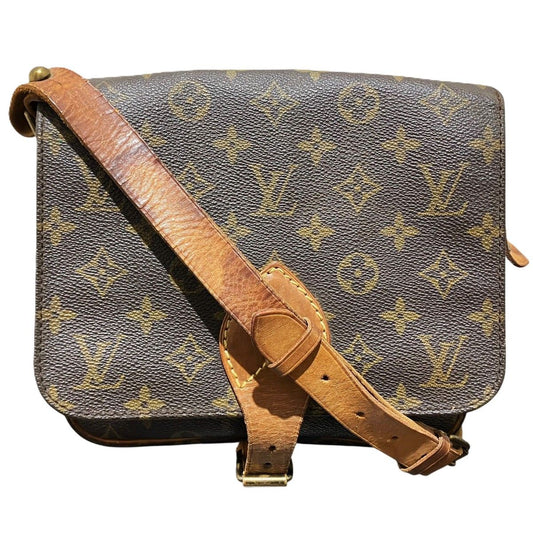 Louis Vuitton Cartouchiere MM Monogram Shoulder Bag Canvas