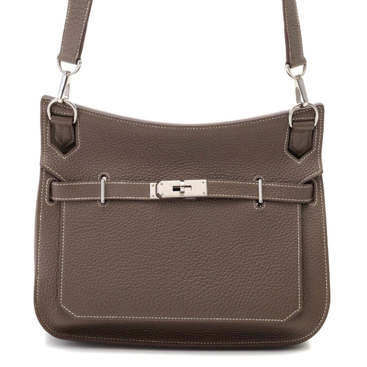 Hermes Jypsiere 28 Etoupe Silver Shoulder Bag Taurillon Clemence