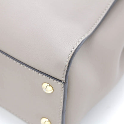 Fendi Regular Peekaboo Greige Leather Handbag — view 7