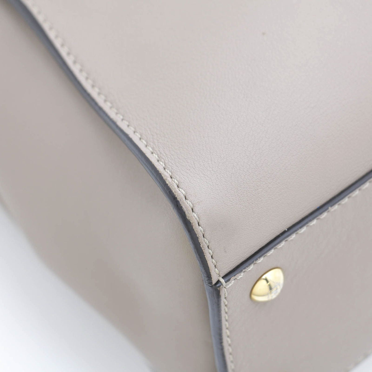 Fendi Regular Peekaboo Greige Leather Handbag — view 5