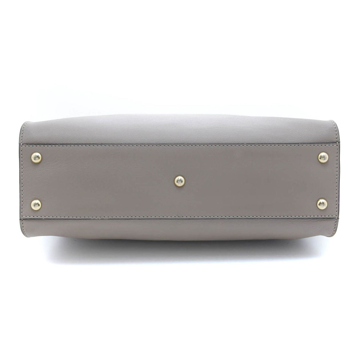 Fendi Regular Peekaboo Greige Leather Handbag — view 3
